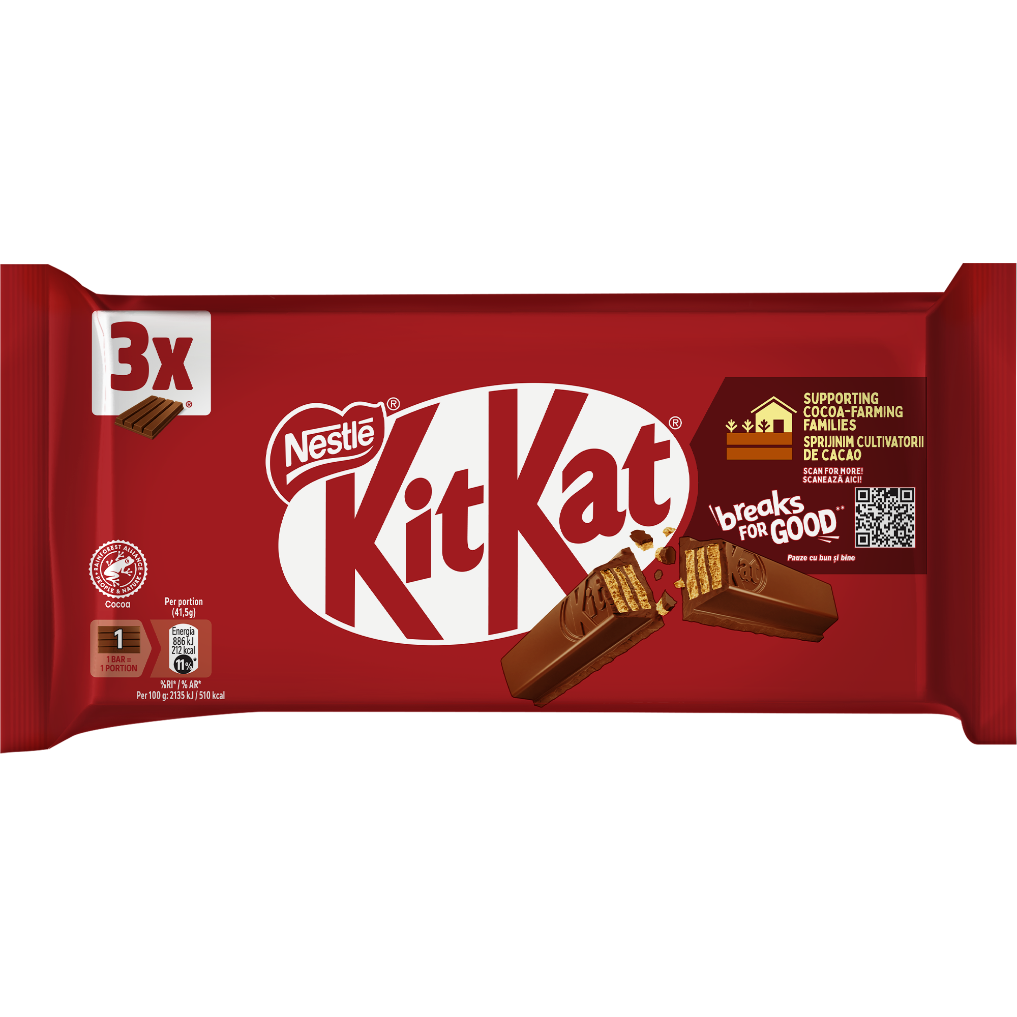 KitKat® 4 Finger σοκολάτα γάλακτος πολυσυσκευασία