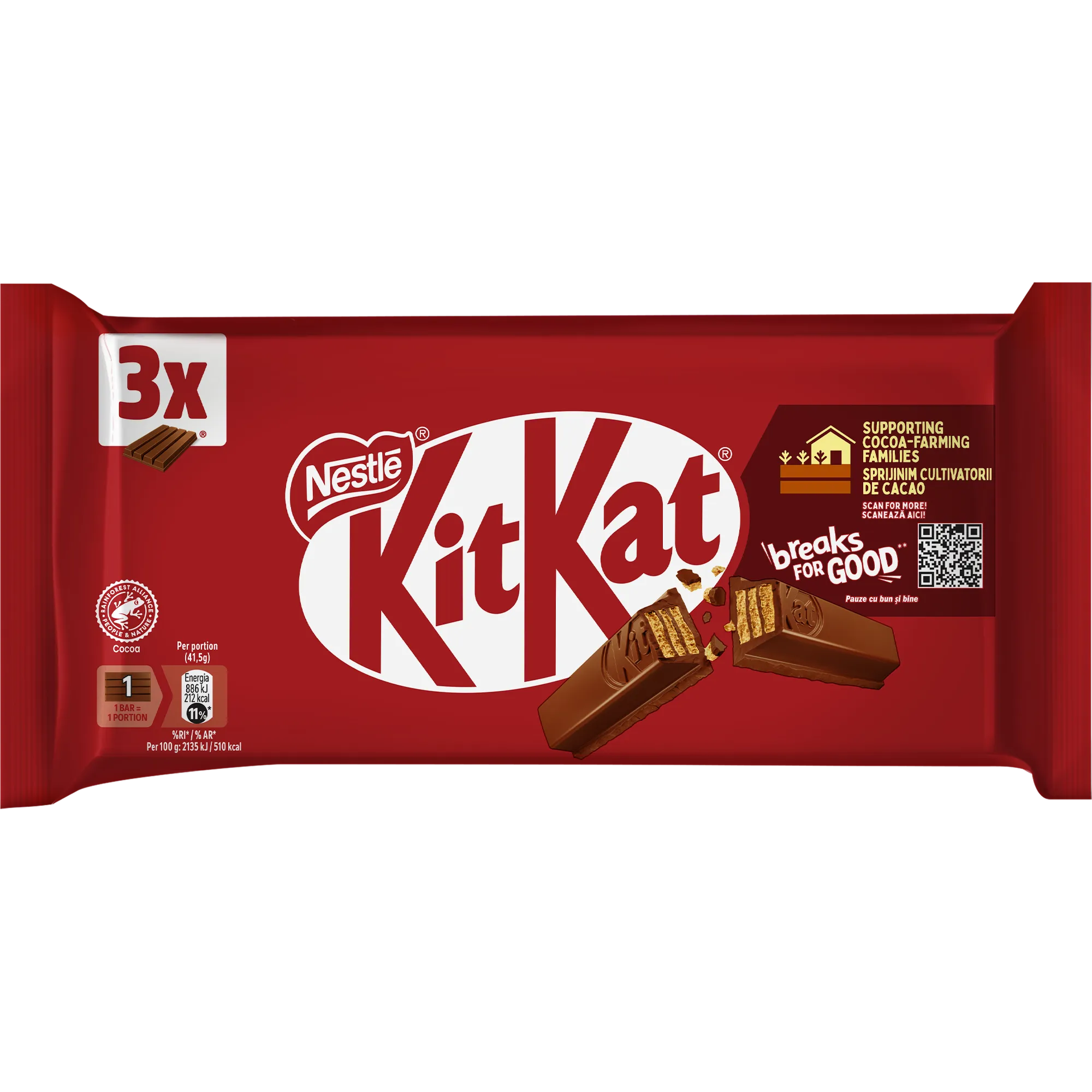 KitKat® 4 Finger σοκολάτα γάλακτος πολυσυσκευασία